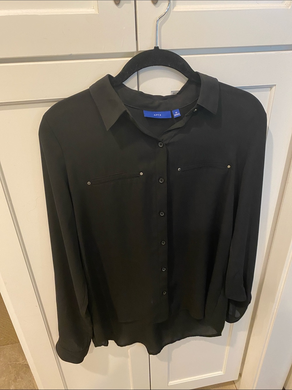 Apt. 9 Black Long-Sleeve Button-Down Shirt